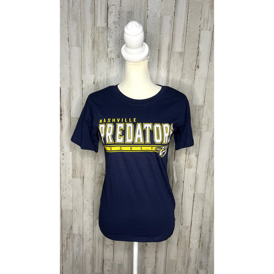 NWT NHL Nashville Predators Youth Large Navy Blue Graphic Short Sleeve T-Shirt