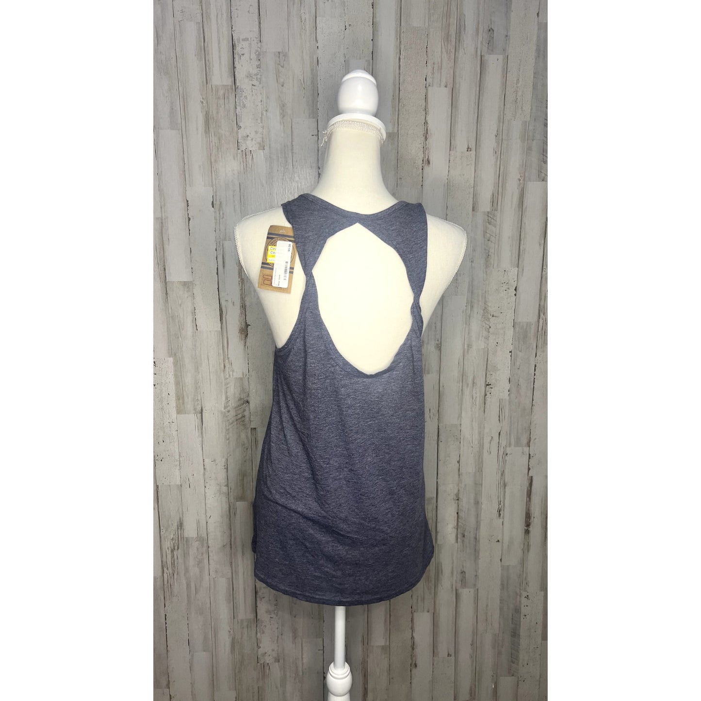 NWT North Carolina Tar Heels Women's Heather Navy Open Back Scoop Neck Tank Top