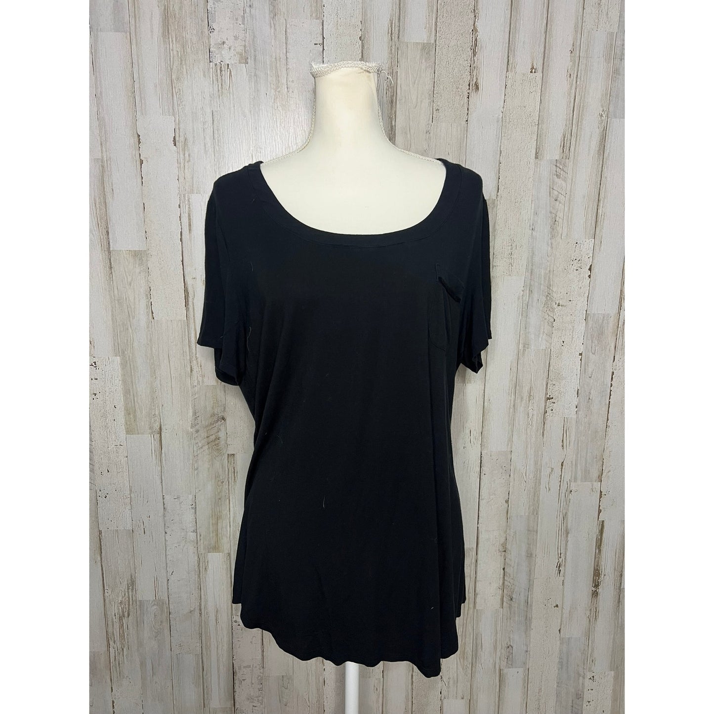 Soma Women's Size Large Soft Black Short Sleeve Scoop Neck Sleepwear Top