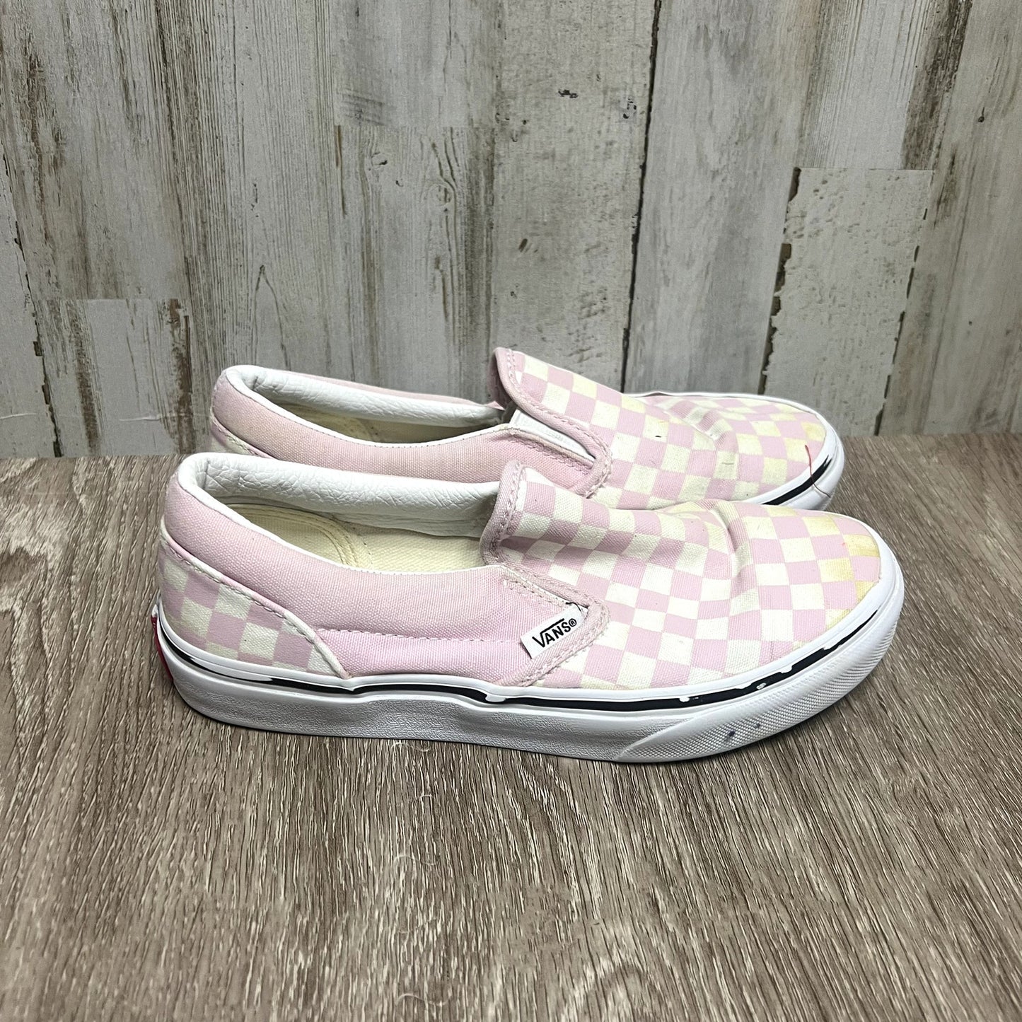 Vans Kids Size 3.0 Slip-On Checkerboard Sneakers Pink Casual Shoes