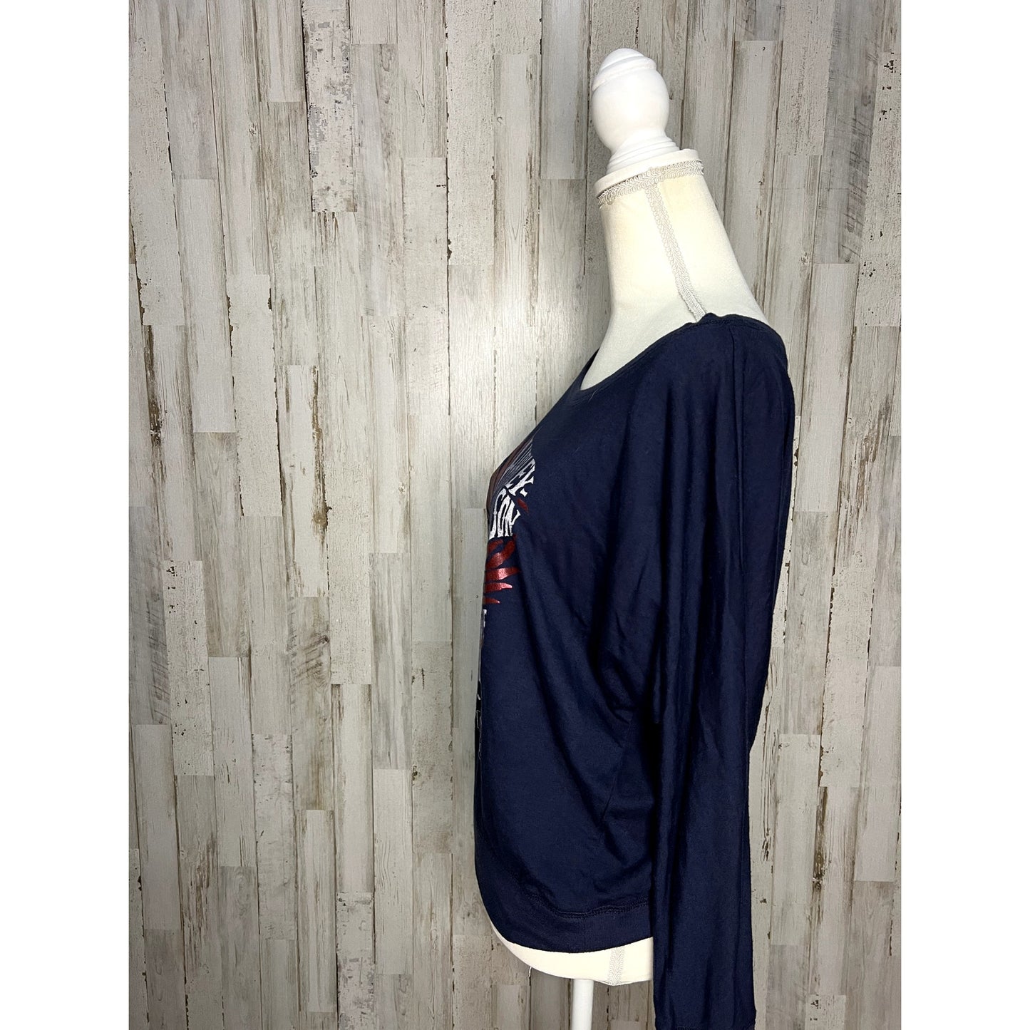 Harley-Davidson Women's Long Sleeve Graphic T-Shirt Blue Size Large Casual