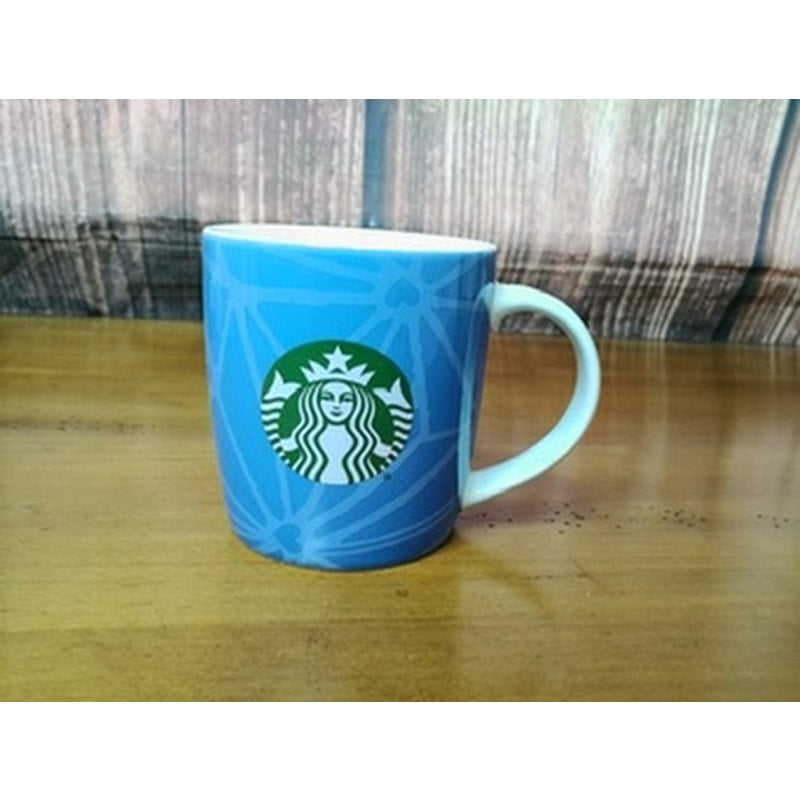 Starbucks Coffee Mug Cup Blue Geometric Siren Logo 11 oz