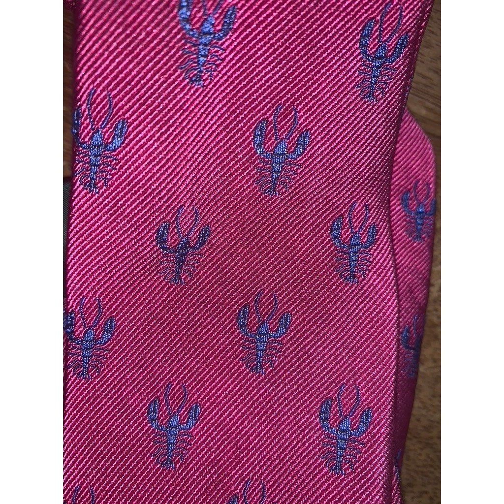 Lauren Ralph Lauren Men's Pink Lobster Silk Tie Animal Print