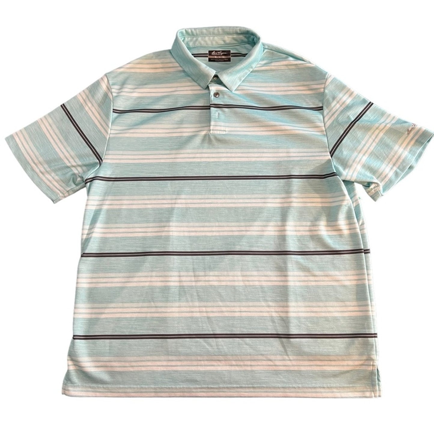 Ben Hogan Golf Polo Shirt Men's XL Light Blue Striped Short Sleeve