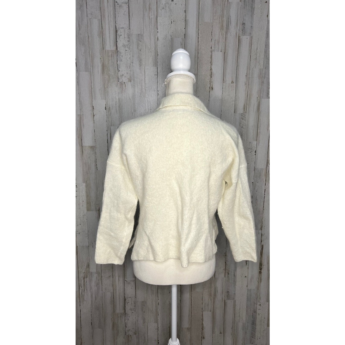 Madewell Women's Size Small Ivory Wool Blend Button-Up Cardigan Sweater