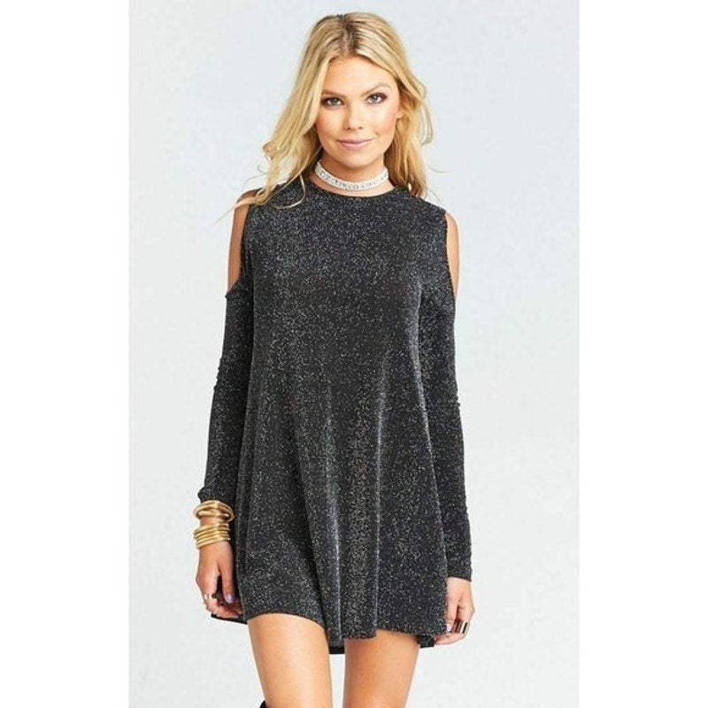 Show Me Your Mumu Women's Black Sparkle Dress Size Small Party Cocktail