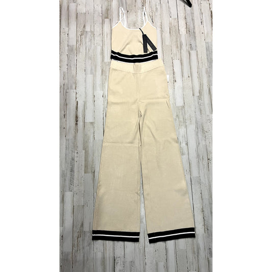 NWT House of Harlow 1960 Women's Small Beige Wide Leg Pants & Tank 2 Piece Set