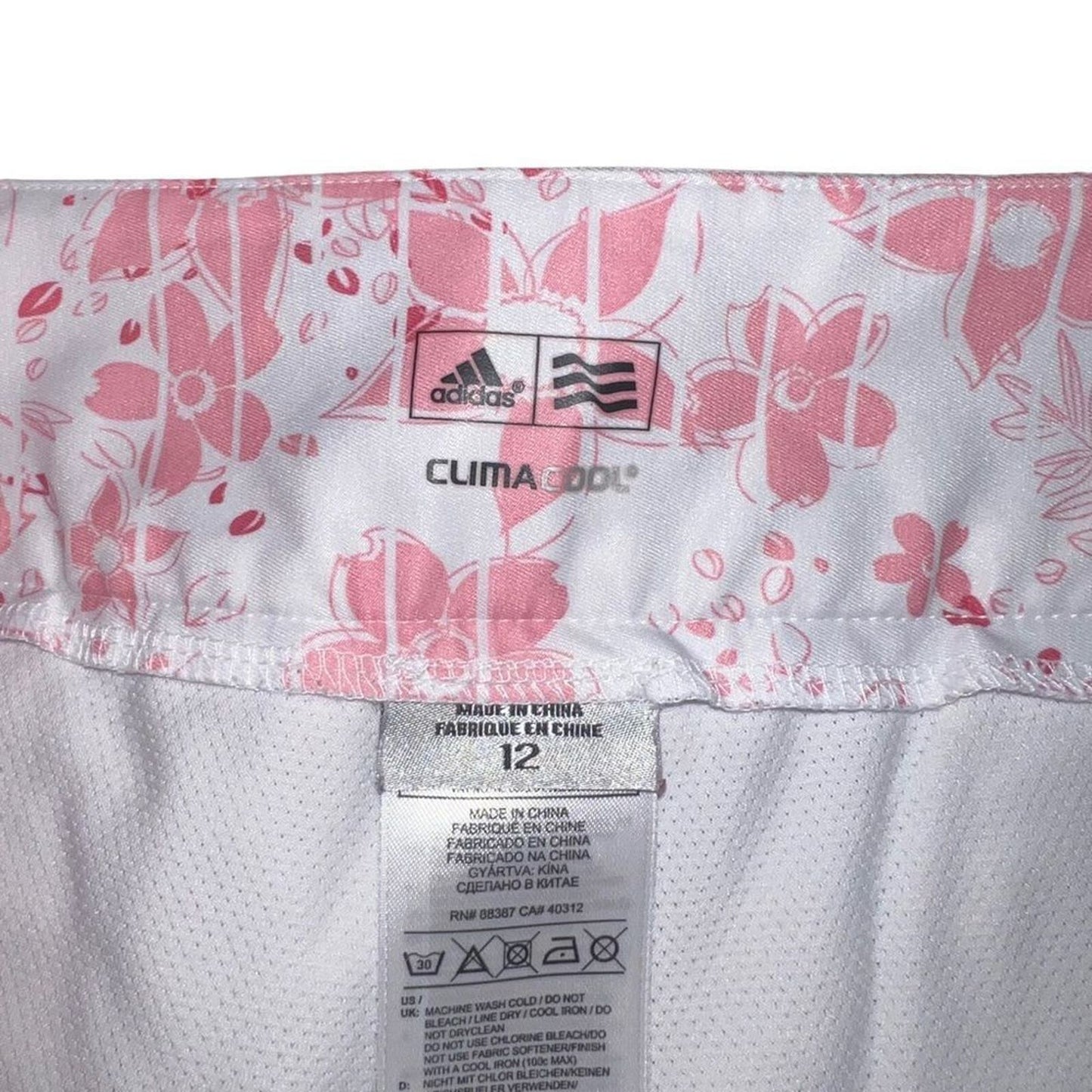 Adidas Climacool Skirt Size 12 Tennis Golf Pink White Floral Striped