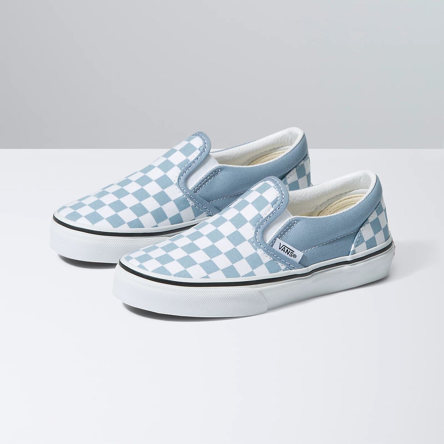 Vans Classic Slip-On Checkerboard Ashley Blue/Dusty Blue Sneakers Kids Size 13.5