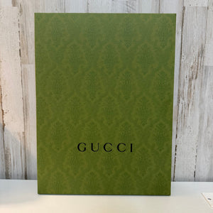 Gucci Gift Box Storage Box Green Embossed 16 x 12 x 2 Authentic Packaging