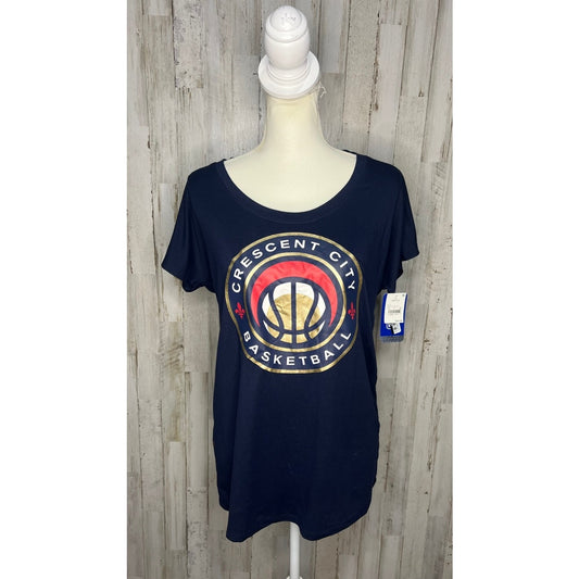 NWT Crescent City New Orleans Pelicans Women's Size Large Navy Blue T-Shirt