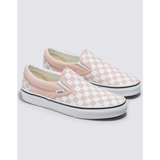 Vans Authentic Pink/White Checkboard Slip-On Shoes - Juniors 4 / Women's 5.5