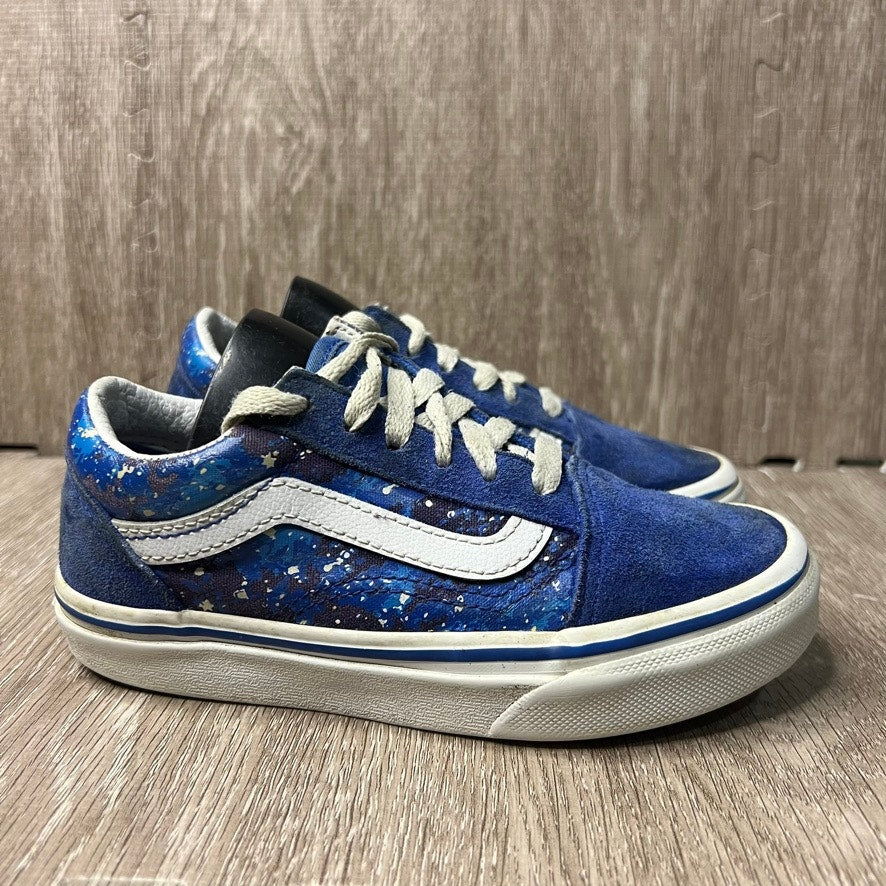 Vans Old Skool Kids Size 12.5 Blue Galaxy Galactic Glow in The Dark Sneakers