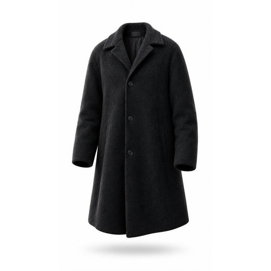 Banana Republic Wool Overcoat Mens Size Large Black Long Button
