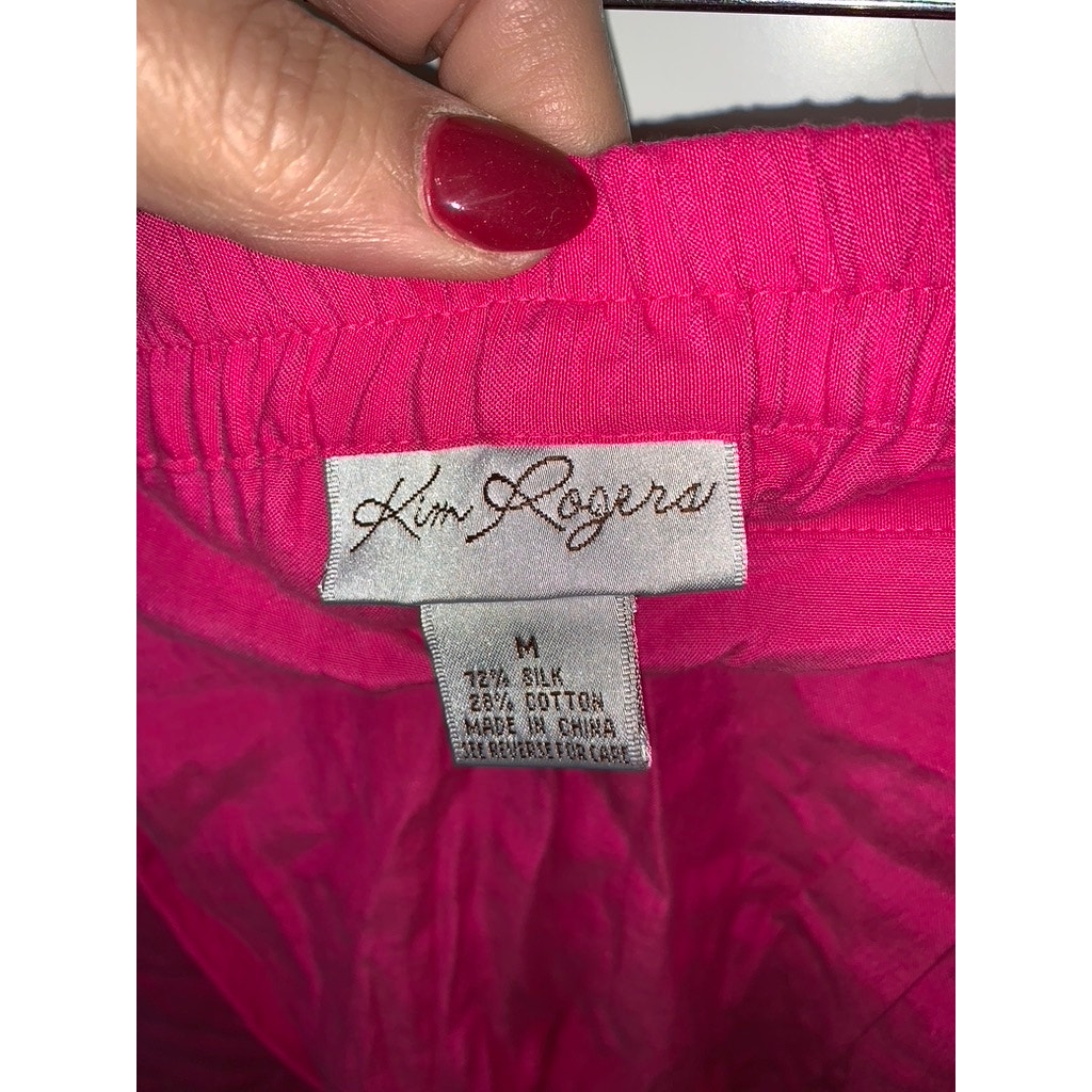 Kim Rogers Women's Pink Silk Blend Dress Pants Size Medium Casual