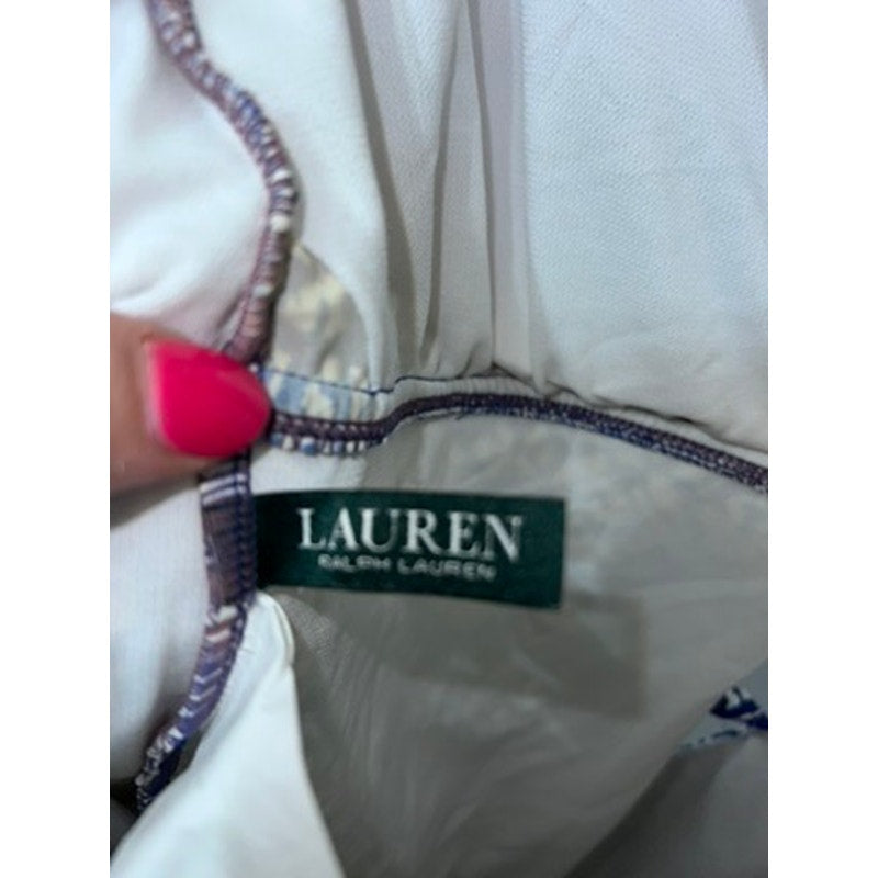 Lauren Ralph Lauren Women's Blue Print One-Piece Swimsuit Size 14