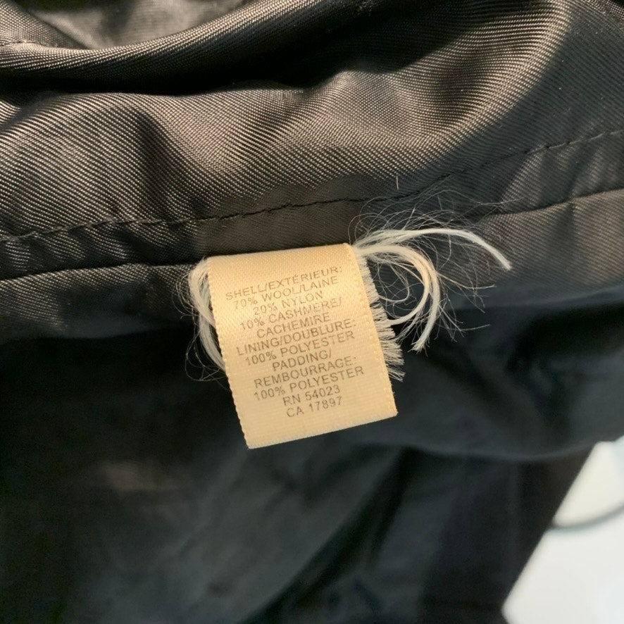 Banana Republic Wool Overcoat Mens Size Large Black Long Button