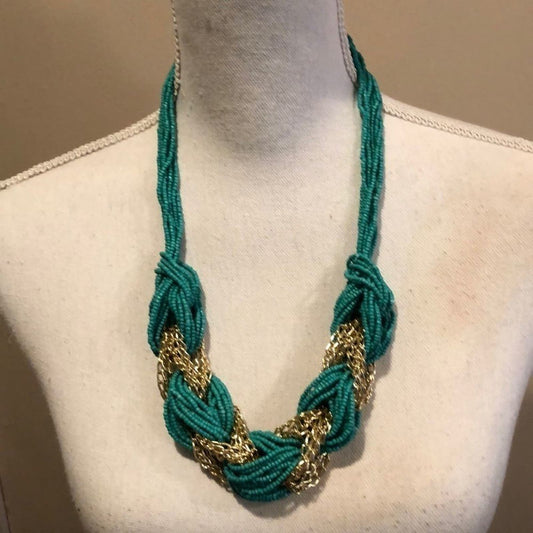 Teal Green Chunky Necklace 