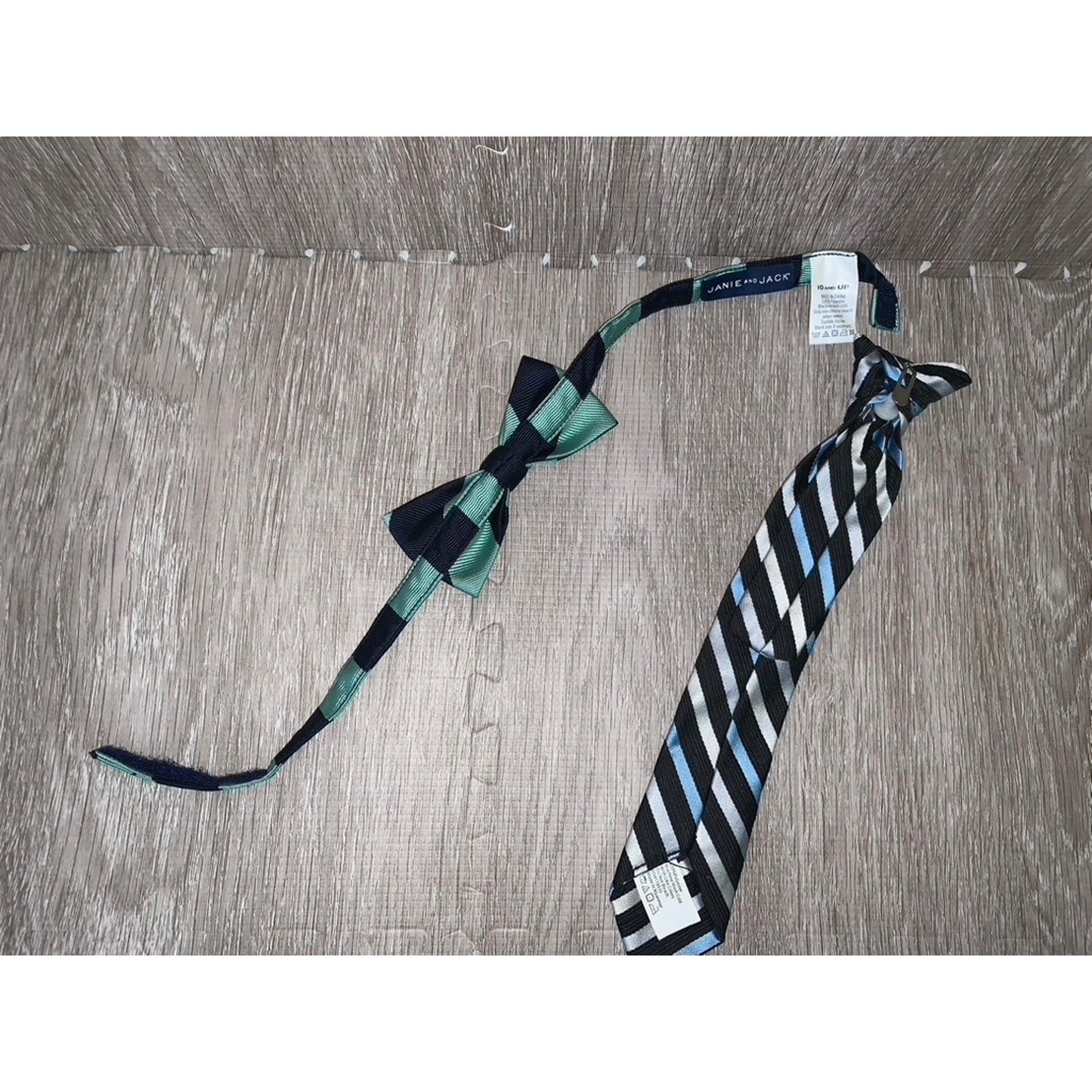 Boys Multicolor Striped Bow Tie & Neck Tie Set Formal Occasion
