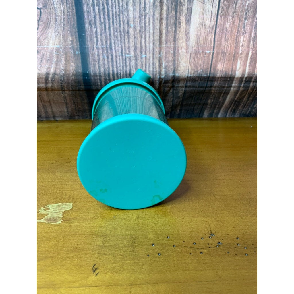 Pampered Chef Whipped Cream Handheld Mixer Clear Teal w/ Lid
