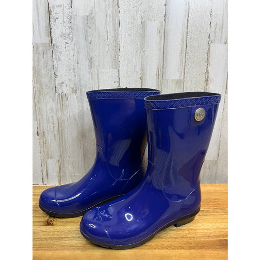 UGG Women's Sienna Rain Boot Blue Size 7 Waterproof Ankle Pull On