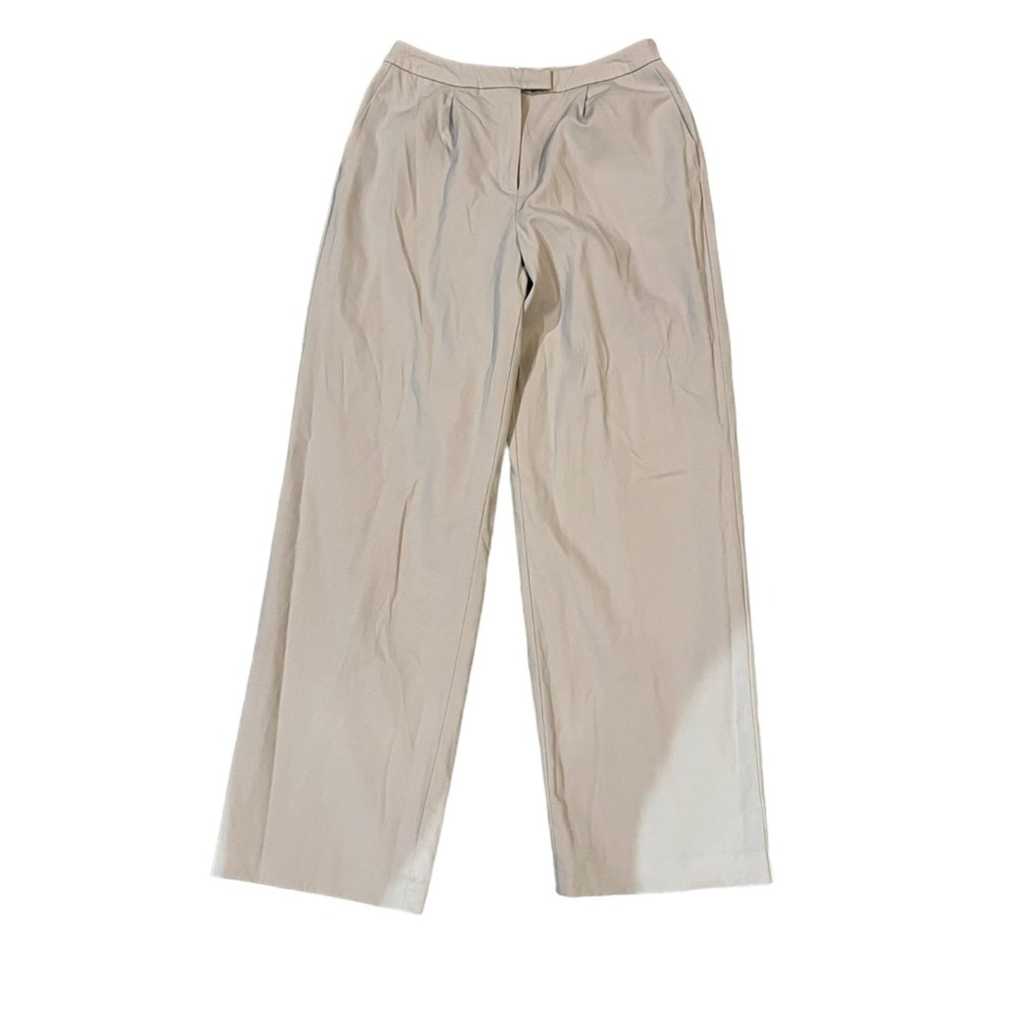 Talbots Dress Pants Womens Size 8 Beige Pleated Straight Leg Pockets