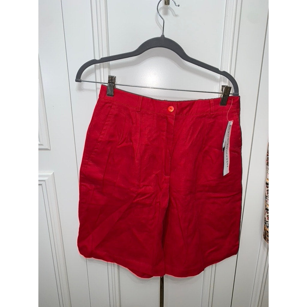 Women's Medium Shorts 2 Piece Set Geranium Red & Animal Print Casual