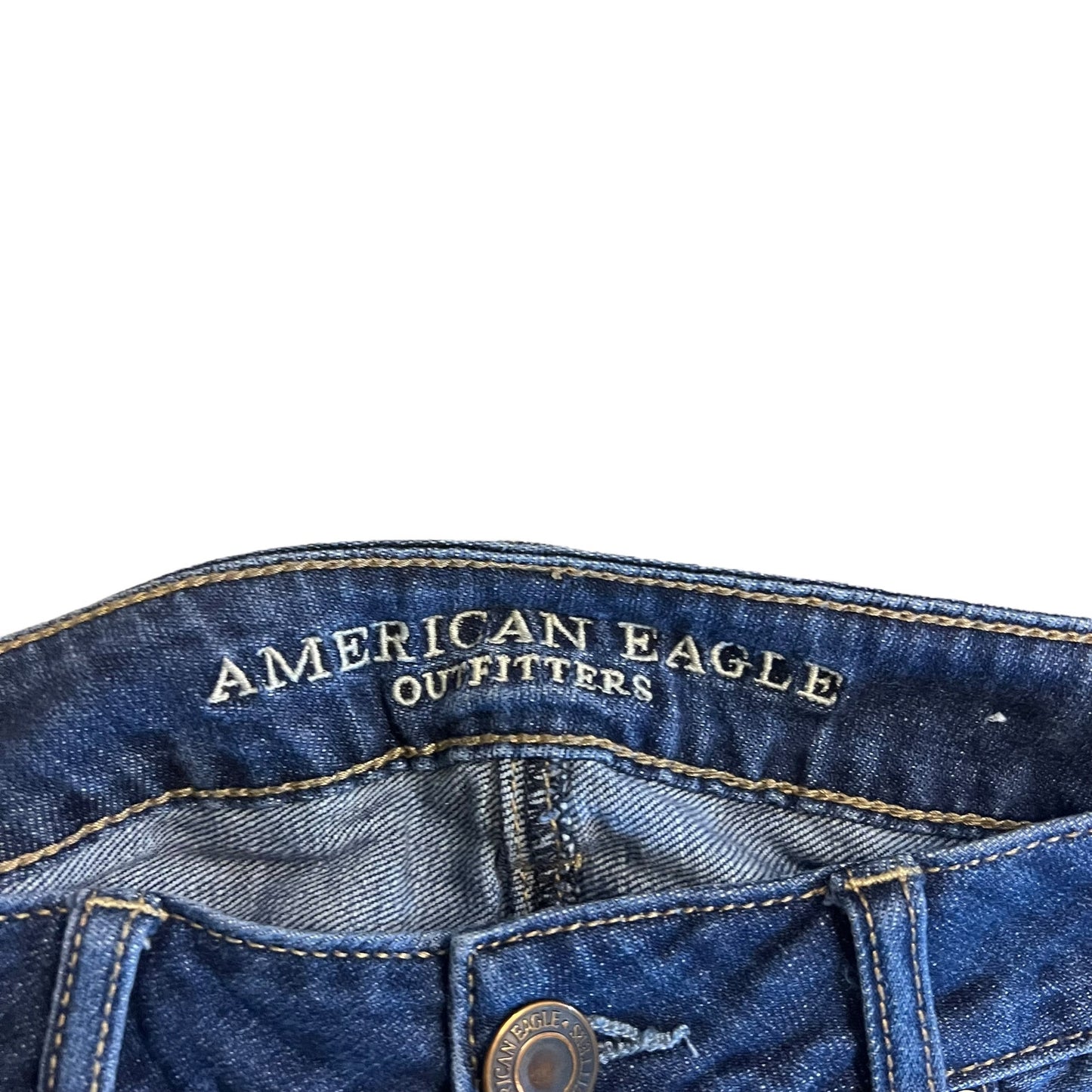 American Eagle Women's Size 0 Darkwash Distressed Tomgirl Blue Denim Jeans