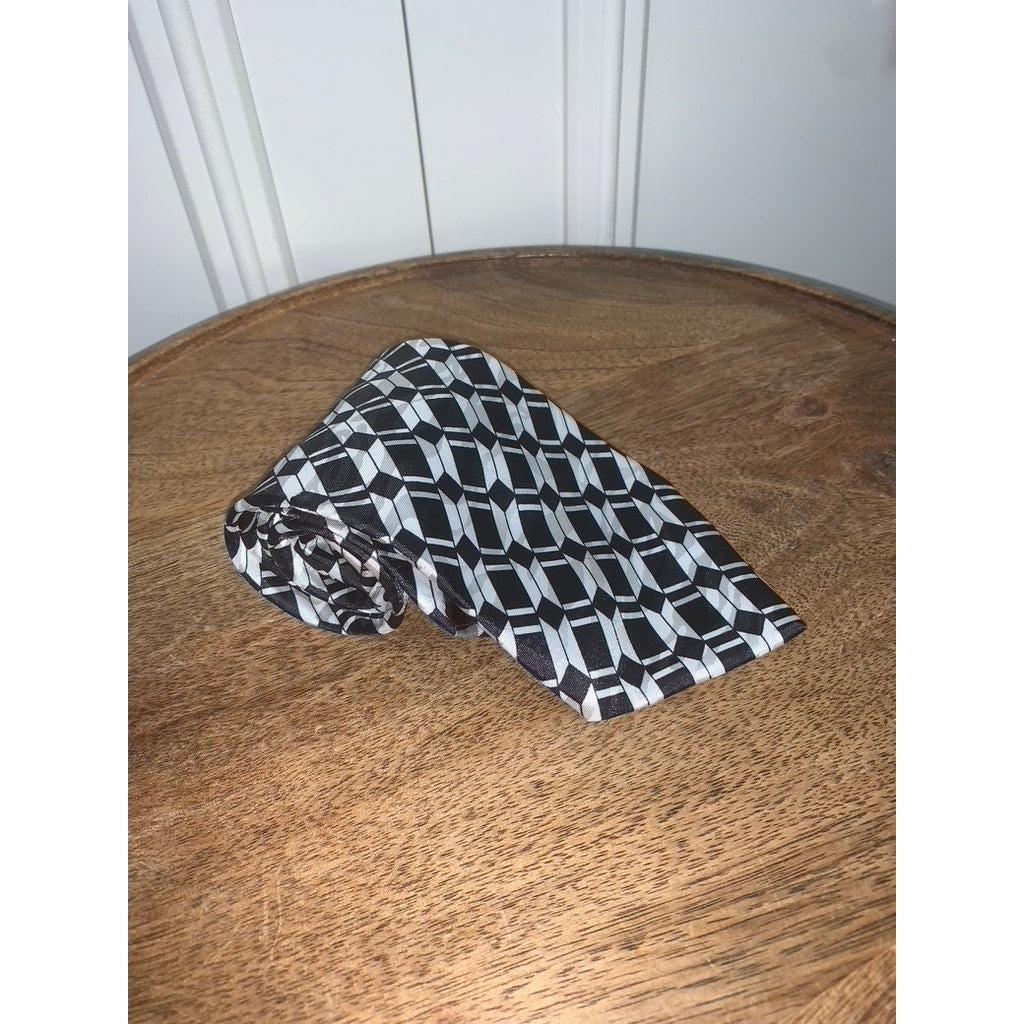 American Classics Black Geometric Silk Designer Tie