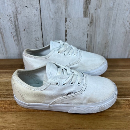 Vans Off The Wall Low Canvas Trainers White Unisex Toddler Size 10 Sneakers