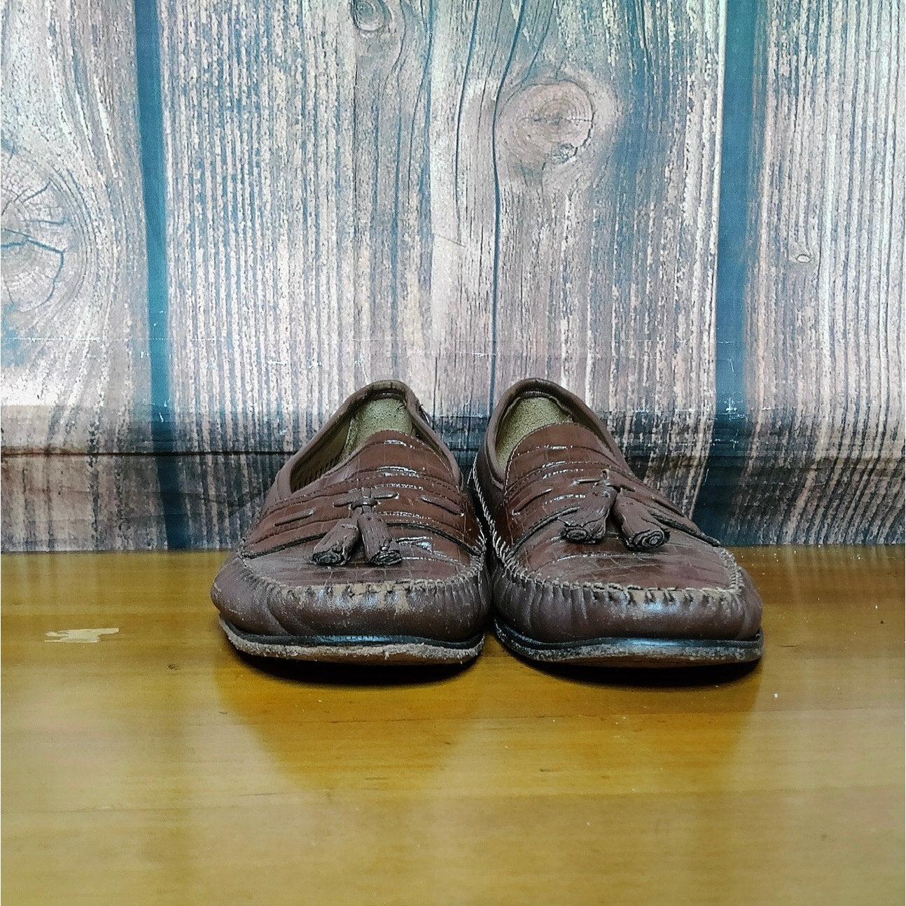 Men's Tassel Loafers Brown Slip-On Moc Toe Dress Shoes