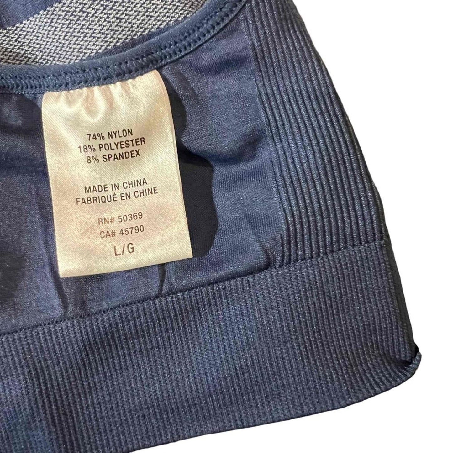 Spalding Sports Bra Womens Large Gray Striped Racerback Medium Support