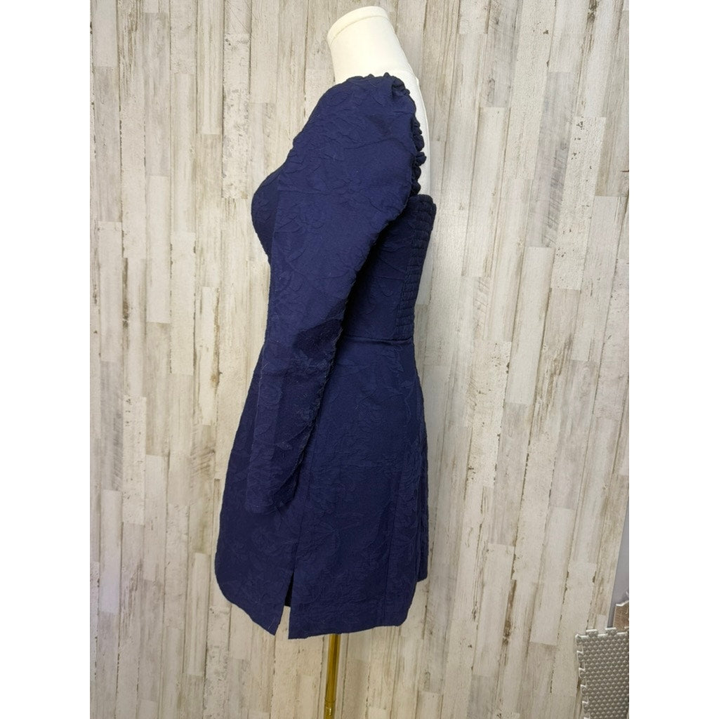 NWT Lilly Pulitzer Women's Ivanna Long-Sleeve Navy Blue Romper Size 00