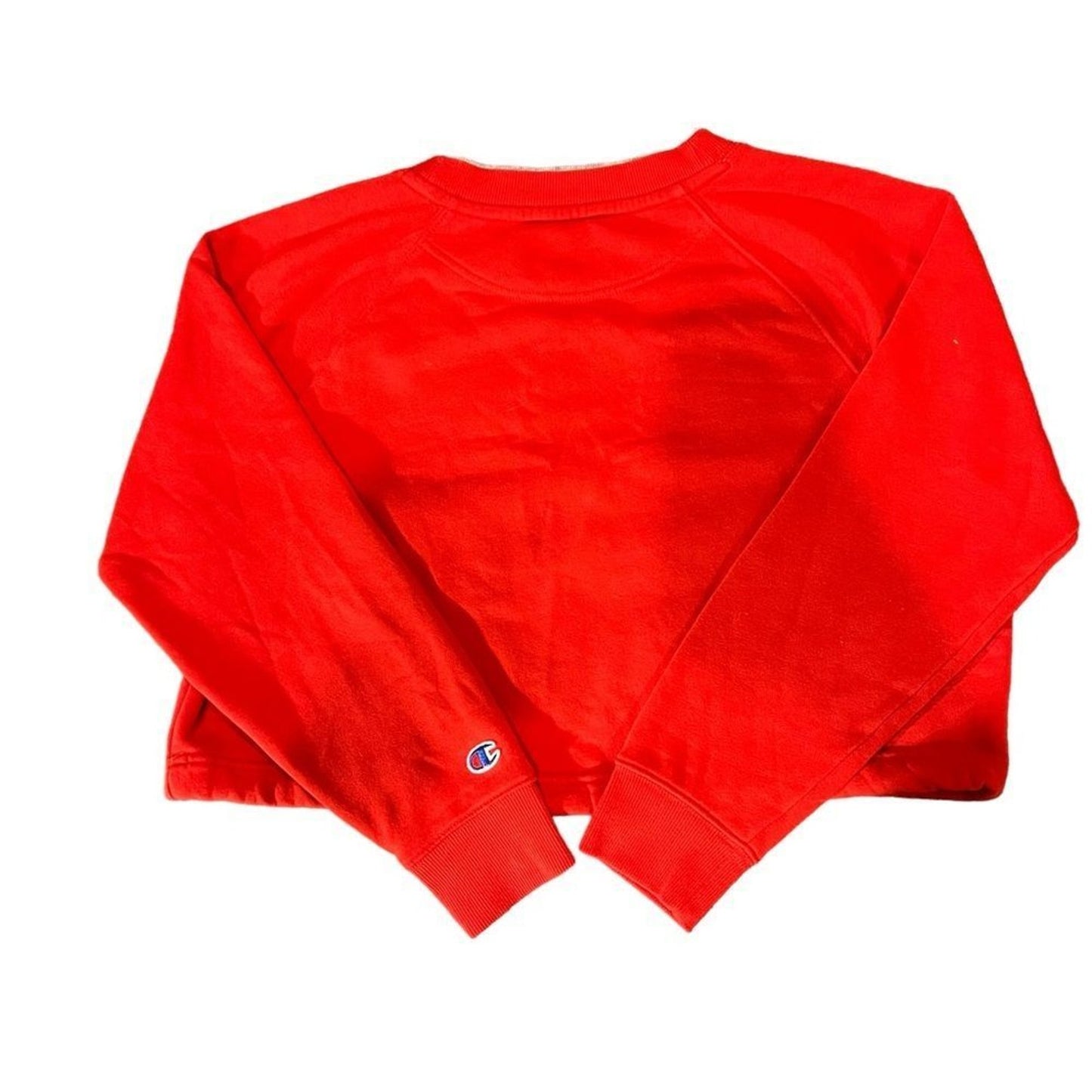 Champion Sweatshirt Womens XS Red Cropped Crewneck Pullover Drawstring