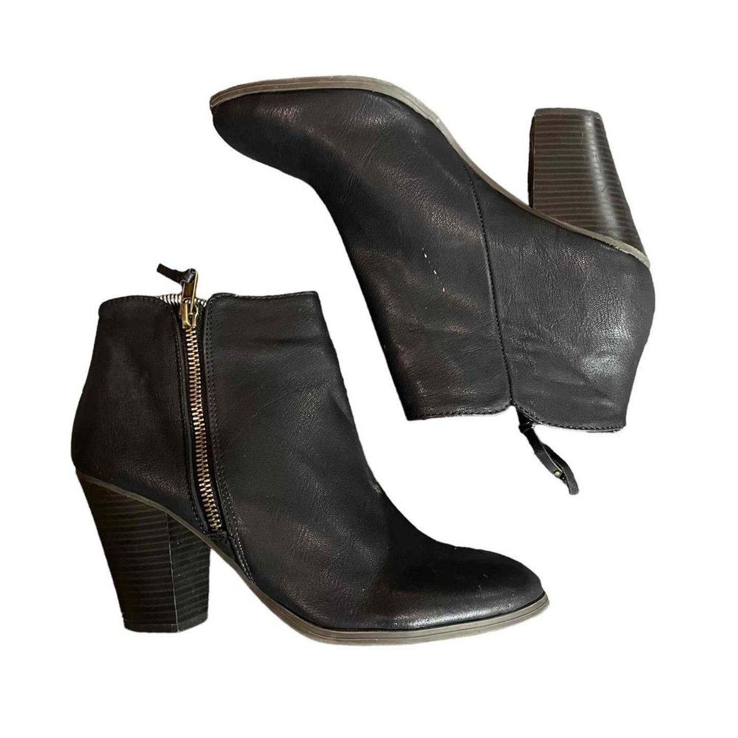 Charlotte Russe Women's Ankle Booties Black Side Zip Block Heel Size 9