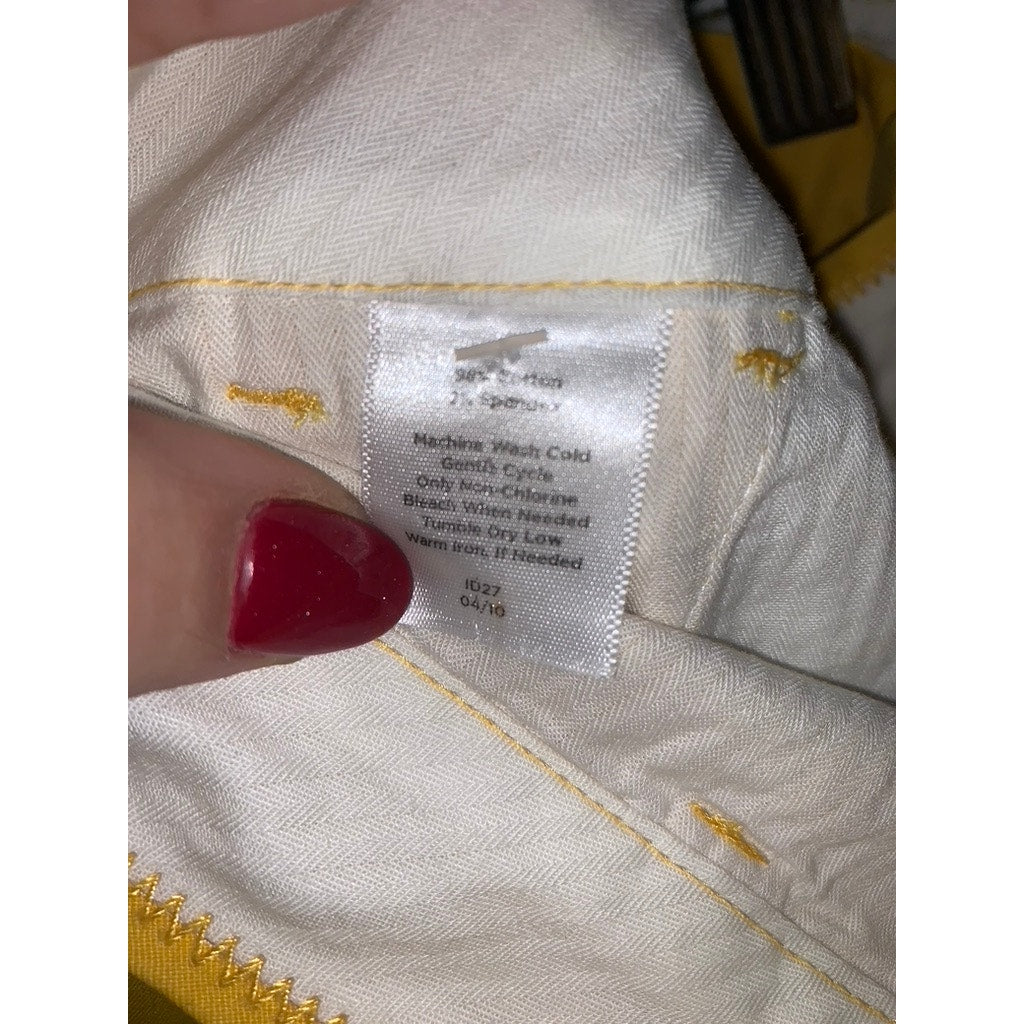 Talbots Signature Women's Yellow Chino Pants Size 6 Casual Solid Style