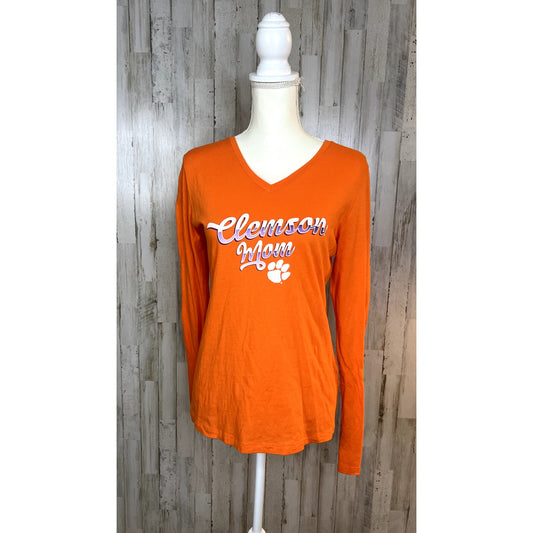 Fanatics Women's Medium Orange Clemson Tigers  Mom Long Sleeve V-Neck T-Shirt