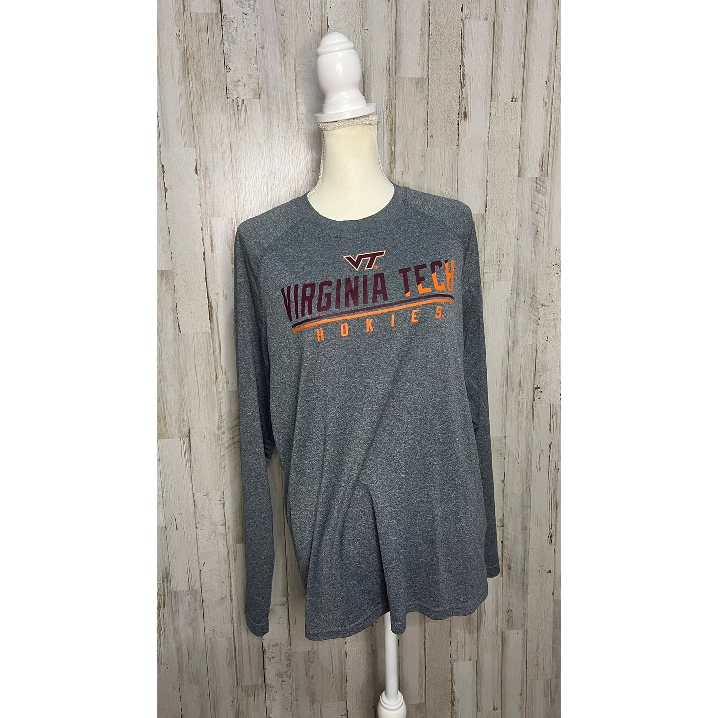 Champion Virginia Tech Hokies Men's Large Gray Long Sleeve T-Shirt