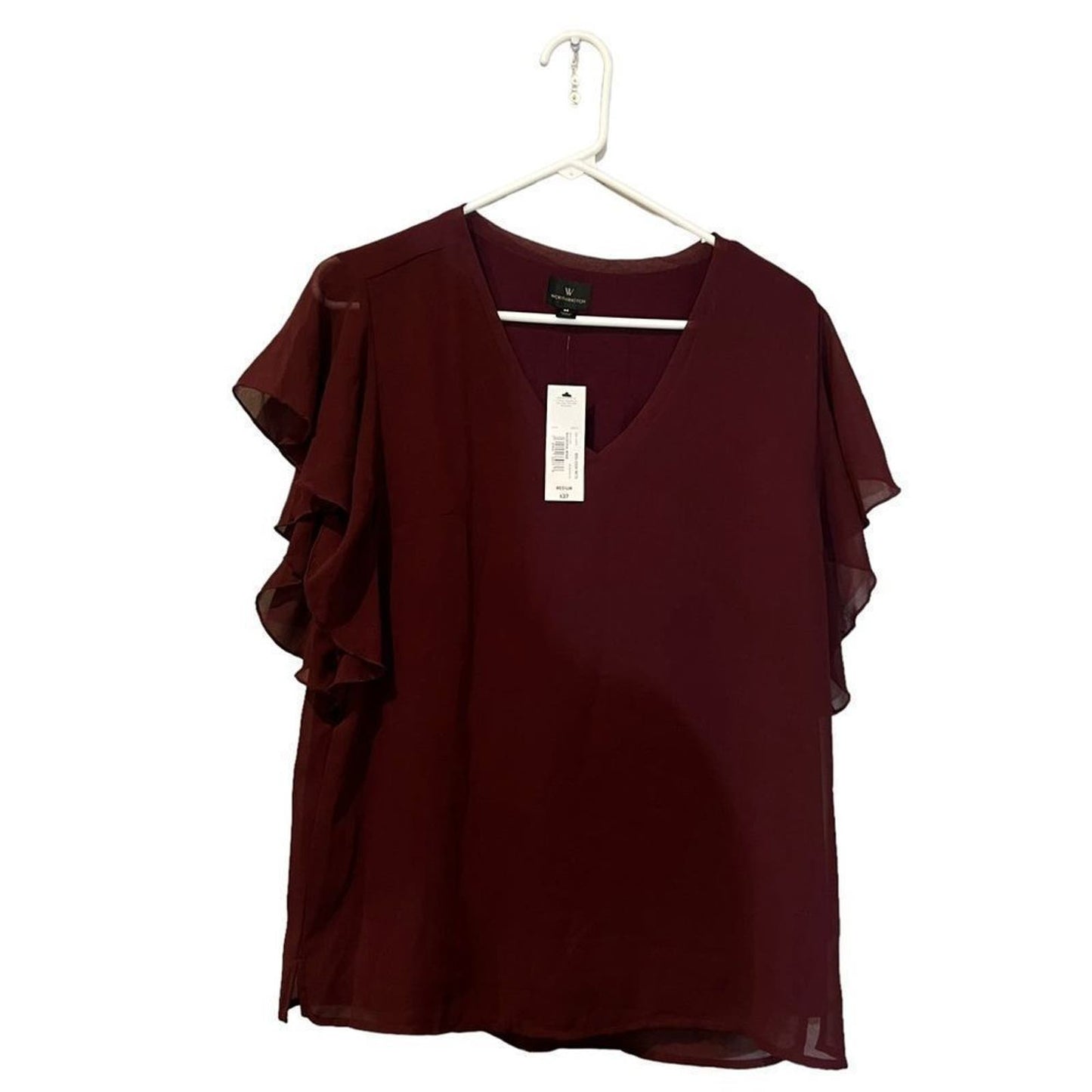 NWT Worthington Burgundy Blouse Size Medium