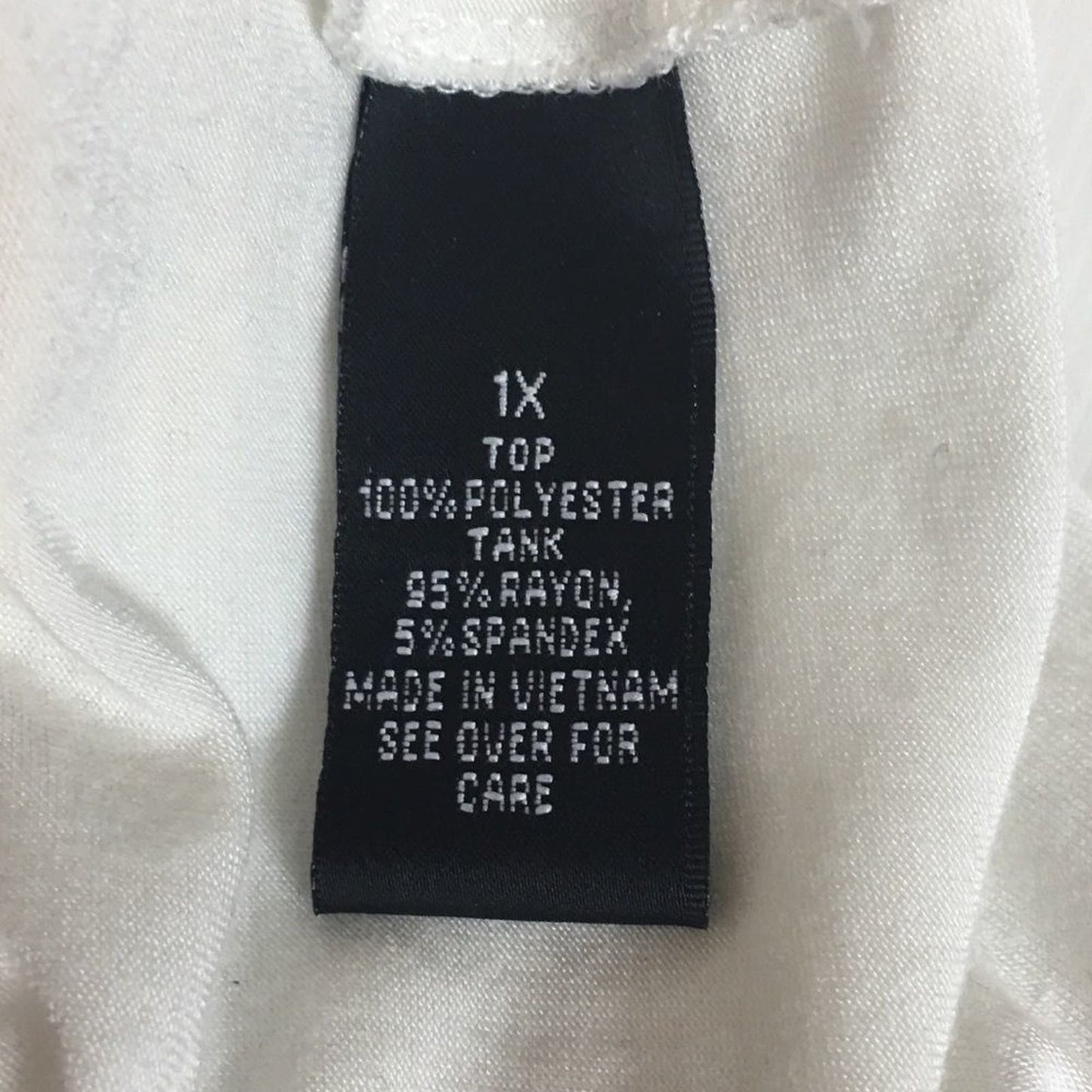 AGB White Blouse w/attached Tank Size 1X EUC
