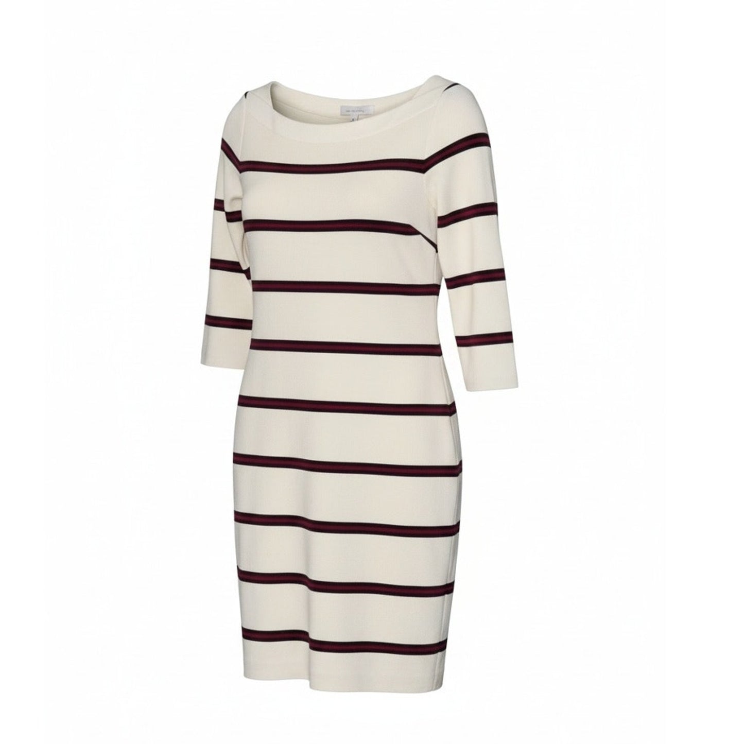 Banana Republic Dress Women's Size 6 Ivory Burgundy Black Striped Sheath