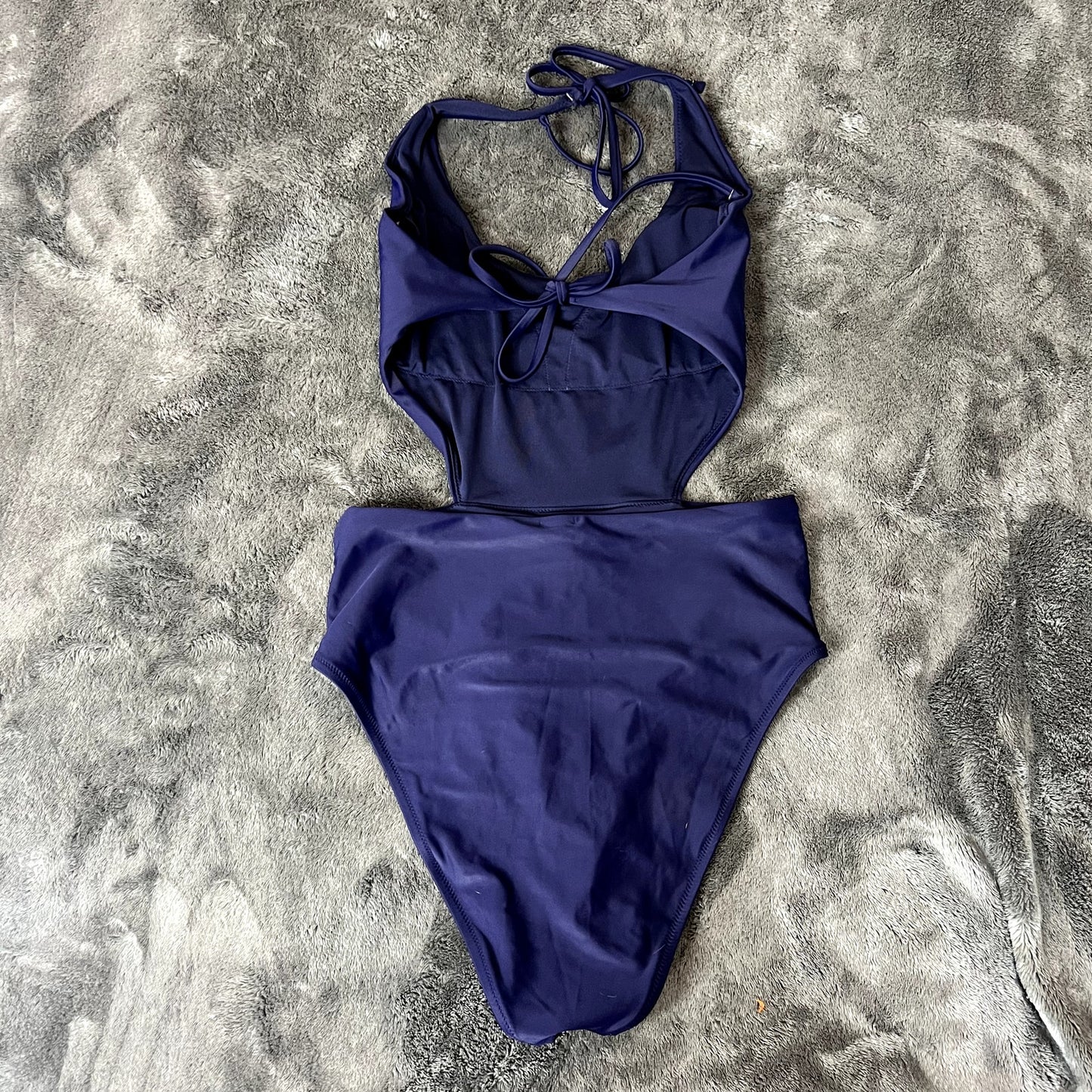 Aerie One Piece Swimsuit Women's Large Blue Cutouts Thin Straps Open Back