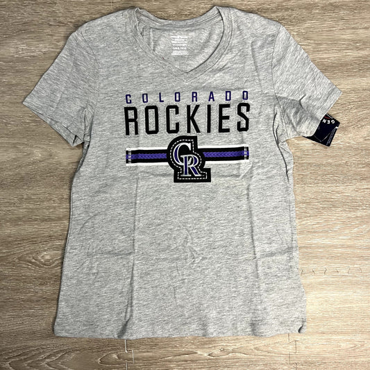 NWT Colorado Rockies Youth T-Shirt Gray MLB Baseball Graphic Size Large 10-12