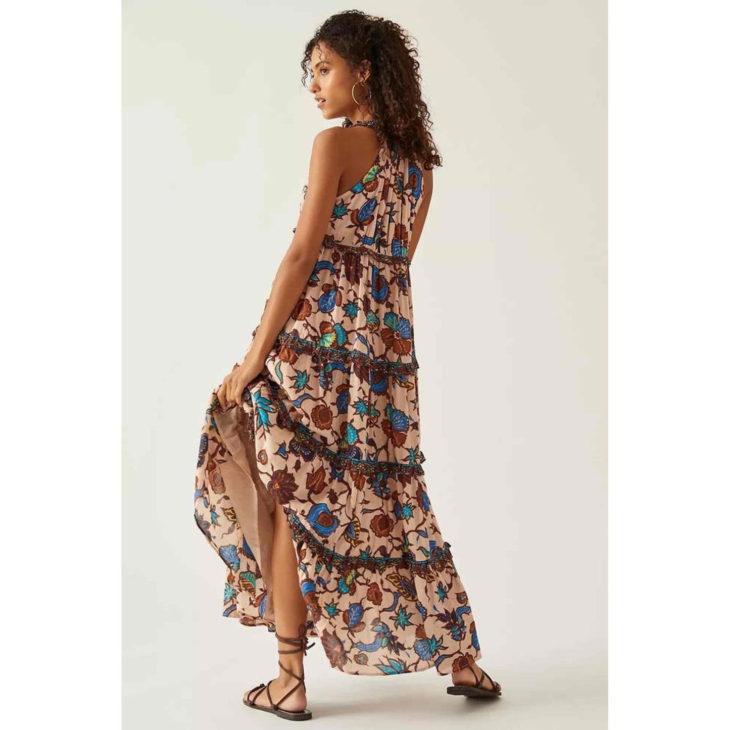 NWT Anthropologie Love The Label Boho Printed Maxi Dress Size Small