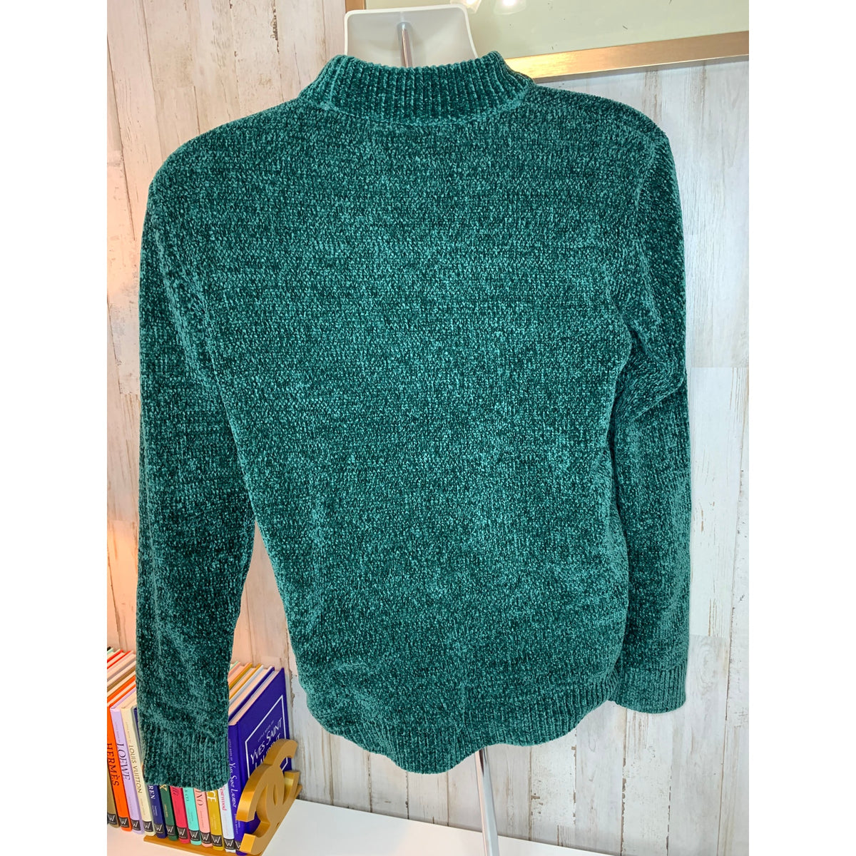Rare Rabbit Sweater Mens Small Dark Green Teal Crew Neck Pullover Knit Size Small