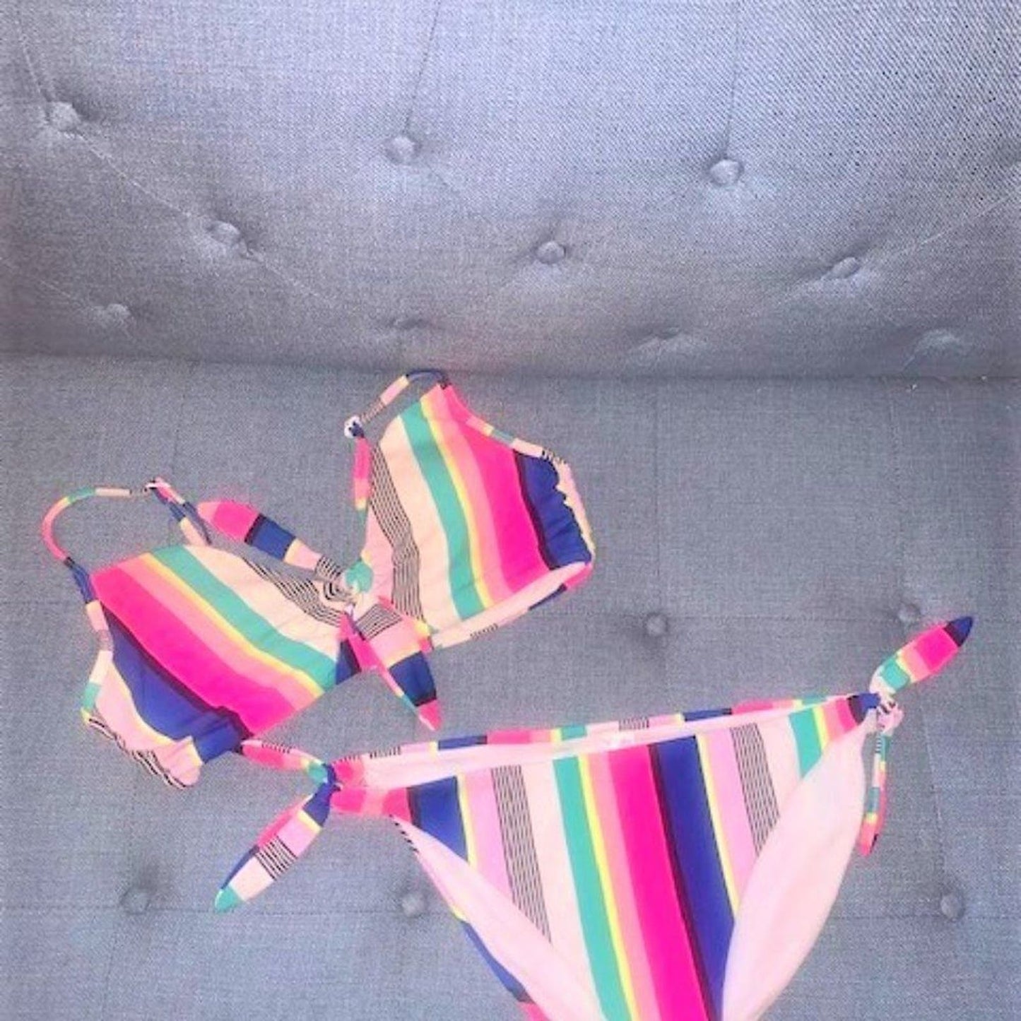 NoBo Neon Stripe Juniors Bikini L