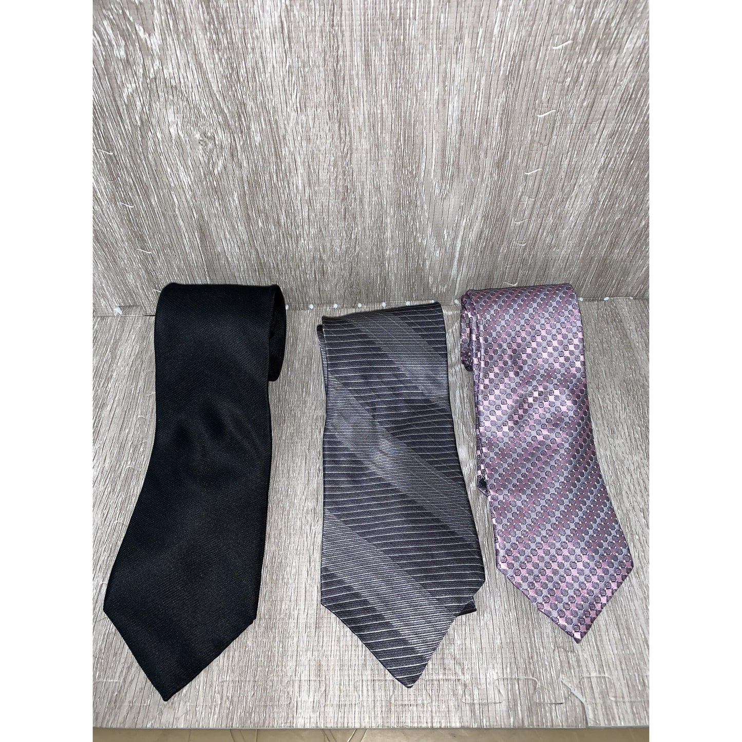 Van Heusen Men's Silk Tie Set 3pc Striped Designer Formal Wedding