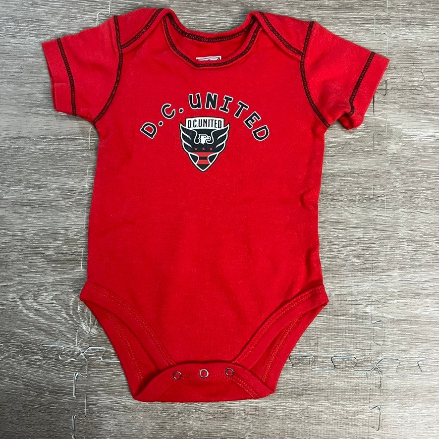 NWT D.C. United Newborn & Infant 3-6 Months 3-Pack Bodysuit Set Black/Red/Gray