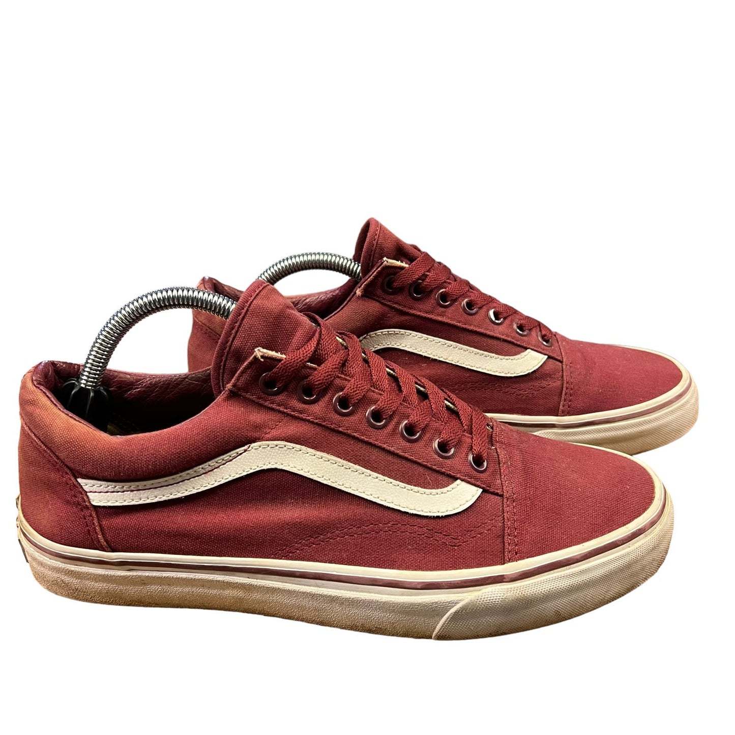 VANS Old Skool Maroon/Garnet Canvas Unisex Low Top Lace-up Sneakers Mens Size 10