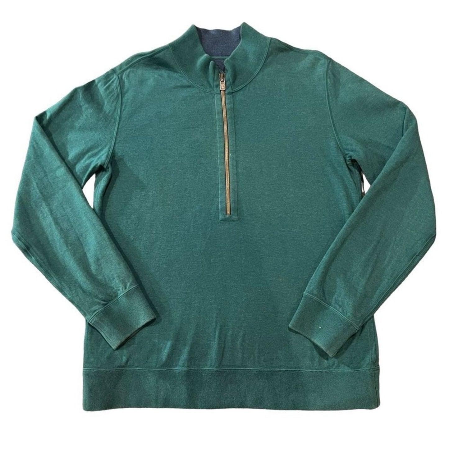 Tommy Bahama Sweater Mens Size Medium Green Blue Reversible 1/4 Zip Pullover